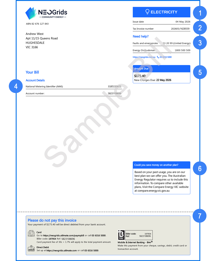 Electricity bill explainer